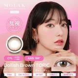 [난시용]MOLAK 모라쿠 토릭 원데이 돌리쉬브라운 CYL-1.25(1박스 10개들이) 썸네일 1