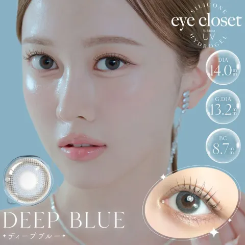Eye Closet 아이클로젯 실리콘하이드로겔 원데이 딥블루(1박스 10개들이) 일본 컬러렌즈