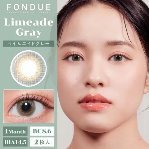Fondue 1Month 라임에이드그레이(1박스 2개들이) (Fondue) 일본 컬러렌즈