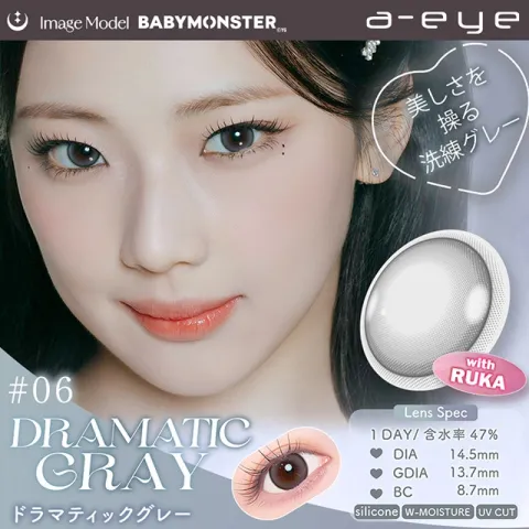 1day Refrear 실리콘하이드로겔 a-eye 에이아이 드라마틱그레이(1박스 10개들이) (Refrear) 그레이 컬러렌즈