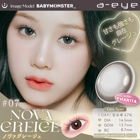 1day Refrear 실리콘하이드로겔 a-eye 에이아이 노바그레쥬(1박스 10개들이) (Refrear) 브라운 컬러렌즈