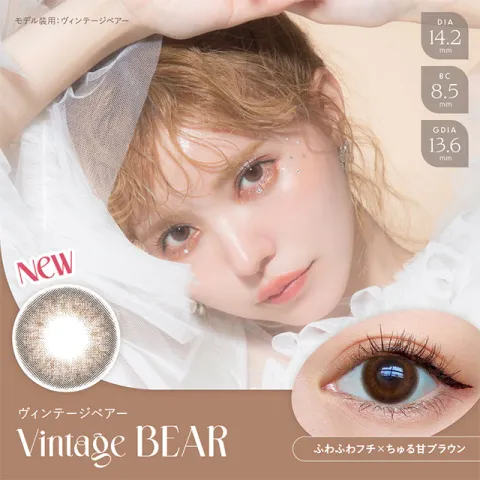 AngelColor BambiSeries1day 엔젤컬러 밤비시리즈 빈티지 원데이 베어 (1박스 10개들이) 일본 컬러렌즈