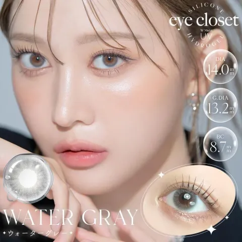 Eye Closet 아이클로젯 실리콘하이드로겔 원데이 워터그레이(1박스 10개들이) 일본 컬러렌즈