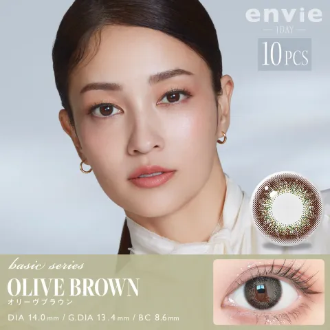envie 엔비 원데이 올리브브라운(1박스 10개들이) - ENVIE 일본 컬러렌즈