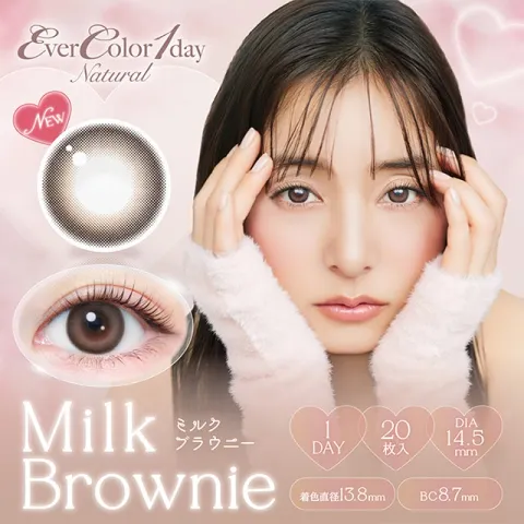 EVERCOLOR 에버컬러 1day Natural 밀크브라우니(1박스 20개들이) 일본 컬러렌즈