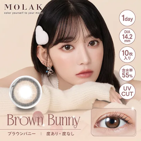 MOLAK 모라쿠 원데이 브라운버니(1박스 10개들이) 일본 컬러렌즈