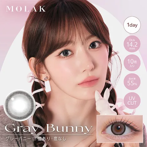 MOLAK 모라쿠 원데이 그레이버니(1박스 10개들이) 일본 컬러렌즈