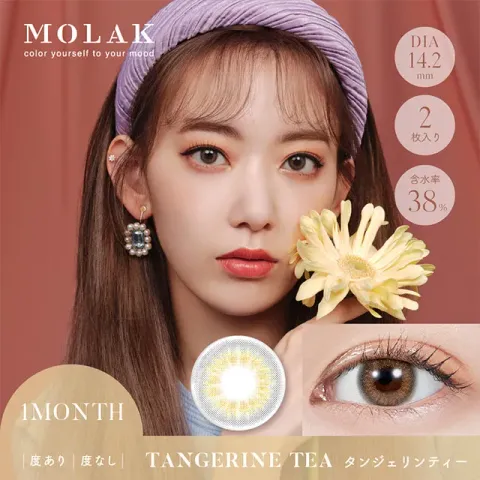 MOLAK 모라쿠 먼슬리 탄제린티(1박스 2개들이) 일본 컬러렌즈