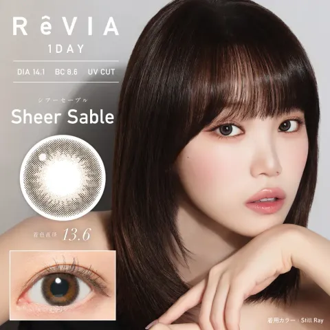 REVIA 레비아 원데이(컬러) 시어세이블(1박스 10개들이) - REVIA 일본 컬러렌즈