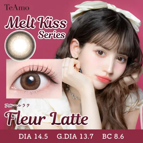 Teamo 티아모 원데이 멜트키스시리즈 플뢰르라떼(1박스 10개들이) 일본 컬러렌즈