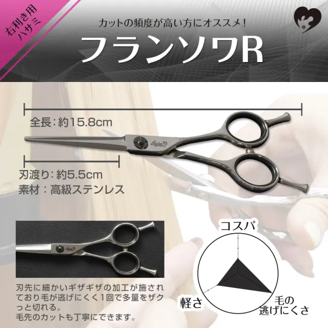ASSISTWIG 블런트가위 프랑소와R(오른손잡이용) (ASSISTWIG) 제품 1번째 사진