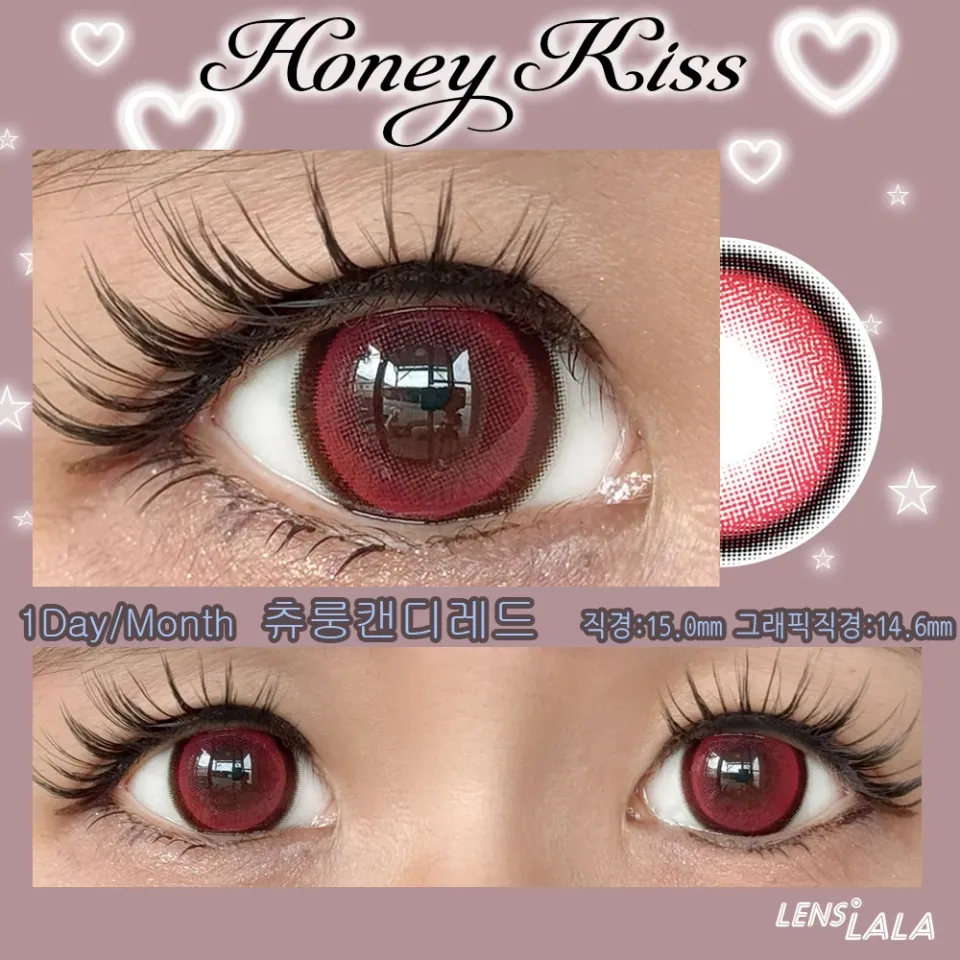 Honey Kiss 원데이 / 원먼스 15.0mm 츄룽캔디레드 컬러 렌즈