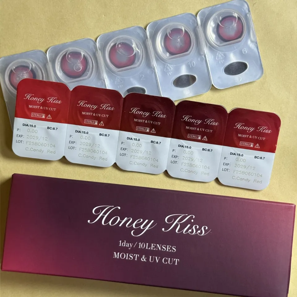 Honey Kiss 원데이 / 원먼스 15.0mm 츄룽캔디레드 박스 이미지