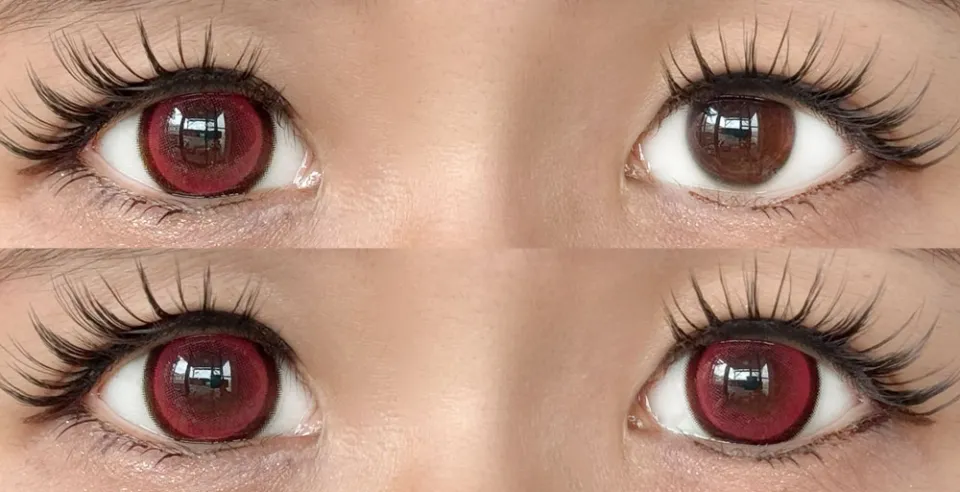 Honey Kiss 원데이 / 원먼스 15.0mm 츄룽캔디레드 렌즈착용 이미지