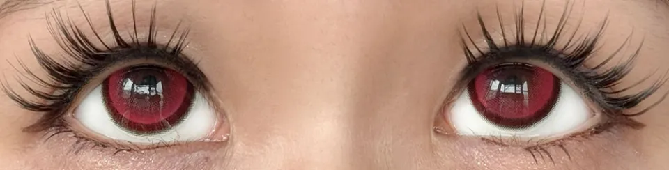 Honey Kiss 원데이 / 원먼스 15.0mm 츄룽캔디레드 렌즈착용 이미지