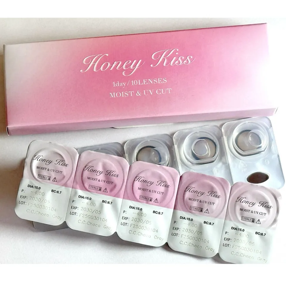 Honey Kiss 원데이 / 원먼스 15.0mm 츄룽캔디초코그레이 박스 이미지