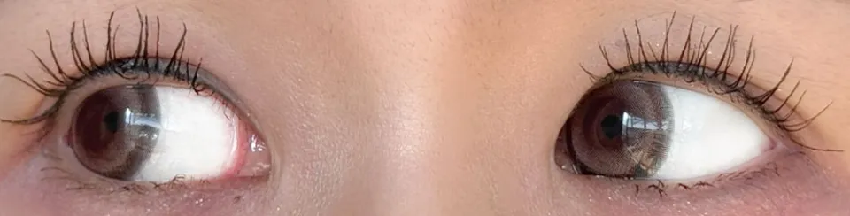 Honey Kiss 원데이 / 원먼스 15.0mm 츄룽캔디초코그레이 렌즈착용 이미지