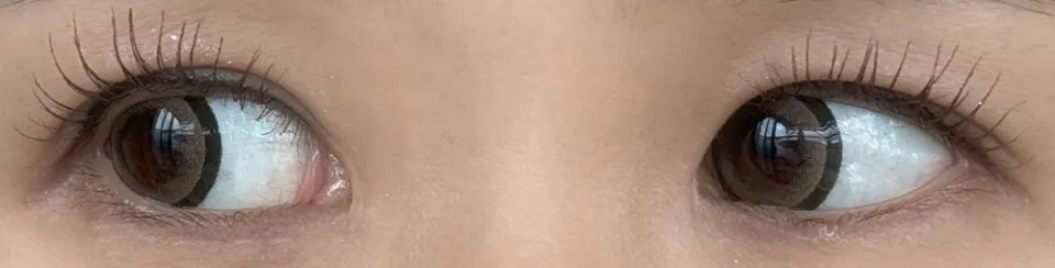 Honey Kiss 원데이 14.5mm 츄룽베이지 착용 이미지