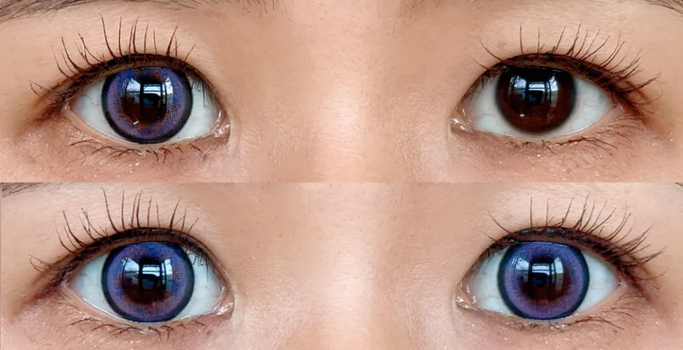 Honey Kiss 원데이 14.5mm 츄룽미스트퍼플 착용 이미지
