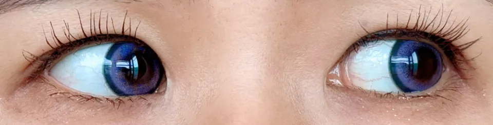 Honey Kiss 원데이 14.5mm 츄룽미스트퍼플 착용 이미지