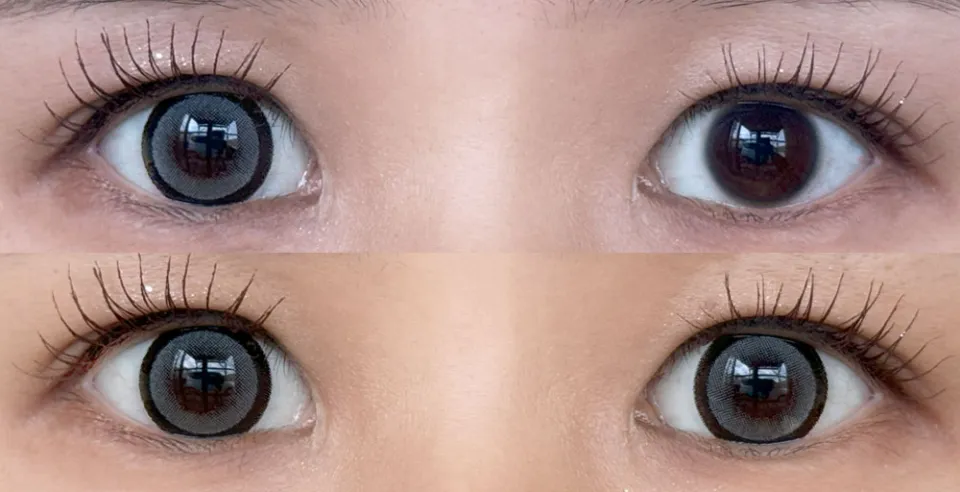 Honey Kiss 원데이 14.5mm 츄룽팝그레이 착용 이미지