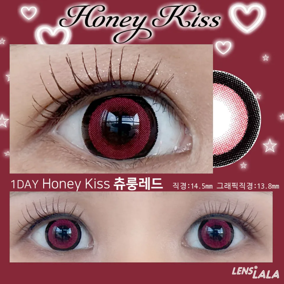 Honey Kiss 원데이 14.5mm 츄룽레드 컬러 렌즈