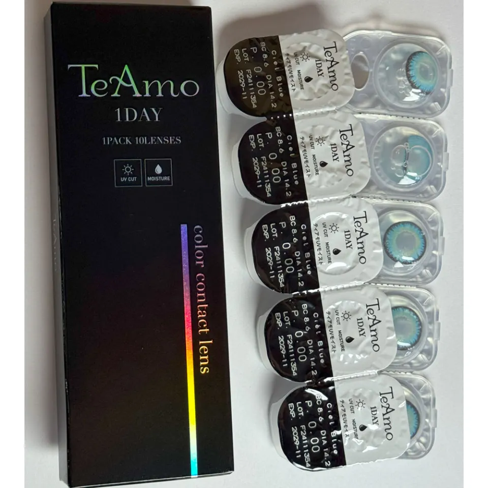 Teamo 티아모 원데이 고발색타입 14.2mm 시엘블루 박스 이미지