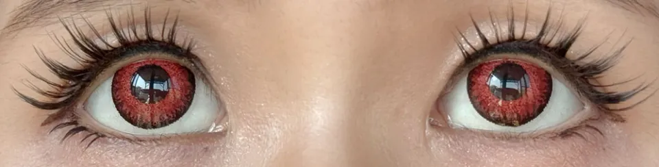 Teamo 티아모 원데이 고발색타입 14.2mm 플란메레드 렌즈착용 이미지