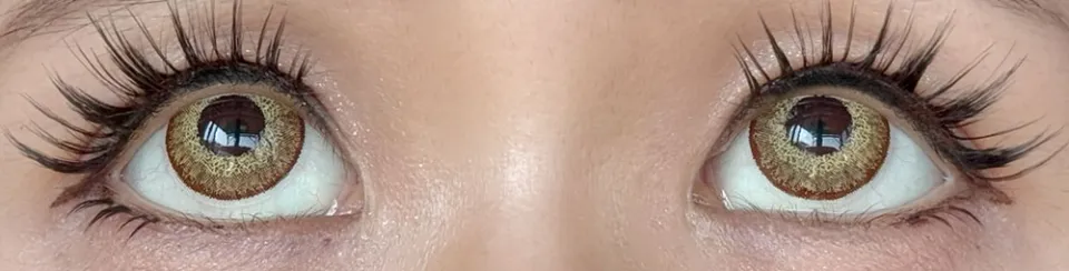 Teamo 티아모 원데이 고발색타입 14.2mm 루시오옐로우 렌즈착용 이미지