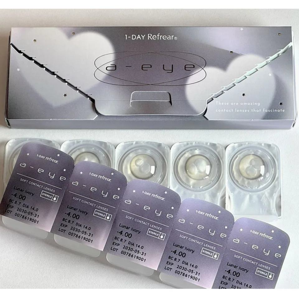 1day Refrear 실리콘하이드로겔 a-eye 에이아이 루나아이보리 박스 이미지