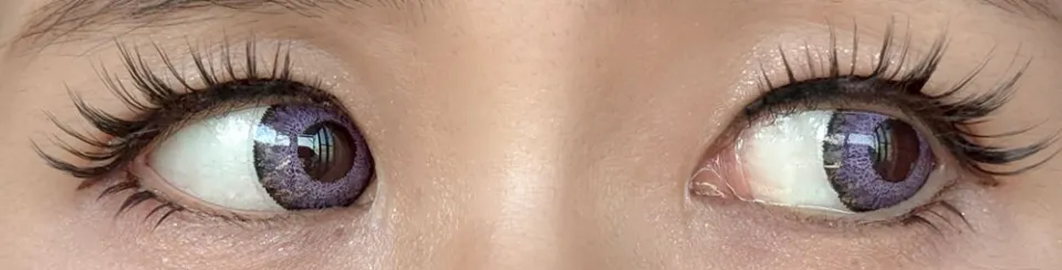 Teamo 티아모 원데이 고발색타입 14.2mm 새턴바이올렛 렌즈착용 이미지