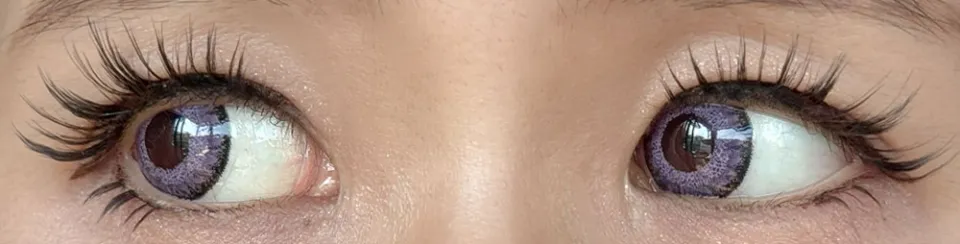 Teamo 티아모 원데이 고발색타입 14.2mm 새턴바이올렛 렌즈착용 이미지
